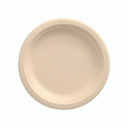 Assiettes en canne à sucre "pure" Ø 15 x 2 cm naturel (500 unités) PAPSTAR - beige Bagasse 89864-C
