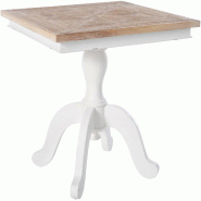 CLP Table bistrot Grasby Bois HBT: 75x70x70 cm Nature Blanc - blanc Bois manufacturé 321846 CLP Table bistrot Grasby Bois HBT: 75x70x70 cm Nature Blanc - blanc Bois manufacturé 321846