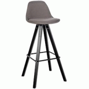 Décoshop26 - Tabouret de bar chaise haute x1 repose-pieds style scandinave en tissu taupe structure en bois noir carré 10_0004643 - noir 3000252209197 Décoshop26 - Tabouret de bar chaise haute x1 repose-pieds style scandinave en tissu taupe structure en bois noir carré 10_0004643 - noir 3000252209197