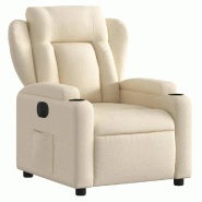 Fauteuil inclinable électrique Crème Tissu Modèle Jorvanel - 8721012169555
