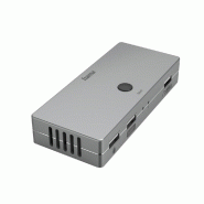 Hama KVM-Switch 4 ports 3x USB-A 1x HDMI Gris Plug & Play - 4047443464712