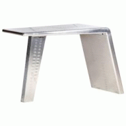 Helloshop26 - Bureau table poste de travail meuble d'ordinateur informatique étude style avion argenté 112 x 50 x 76 cm Métal argent 02_0023970 - 3 Helloshop26 - Bureau table poste de travail meuble d'ordinateur informatique étude style avion argenté 112 x 50 x 76 cm Métal argent 02_0023970 - 3