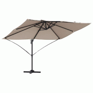 Helloshop26 - Parasol cantilever design moderne 351 x 250 x 260 cm avec protection UV et système rotatif en polyester taupe 02_0058718 - aluminium 30