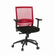 Hjh OFFICE Siège de bureau / Fauteuil de direction PORTO BASE, assise tissu / dossier maille noir / rouge - noir polyester 657233