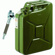 Jerrican métal 20L - avec flexible métal articulé - sélectionné par NeedGarden pour conditions professionnelles