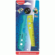 Maped Règle pliable Croc Croc, 30 cm, coloris turquoise/jaune - 3154142820303