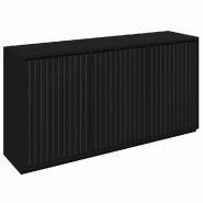 Meuble Vertigo T03 6 tiroirs à l'anglaise MDF noir et noir 180x47x93cm