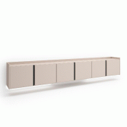 SKRAUT HOME Meuble TV, Banc Télé, 309x50x35 cm, Pour les TV jusqu'à 80", Suspendu, Mural, LED, Beige - beige Bois manufacturé 653_6
