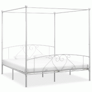 VidaXL Cadre de lit sans matelas avec baldaquin blanc 180x200 cm métal Modèle Permoniax - 284431