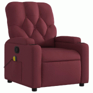 VidaXL Fauteuil de massage inclinable Rouge bordeaux Tissu Modèle Dervoria - 372494