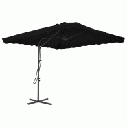 VidaXL Parasol de jardin avec mât en acier noir 250x250x230 cm Modèle Helios Panorama Évasion - noir 312516