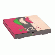 Boîte pizza kraft brun micro cannelure 31x31x3.5cm - par 100
