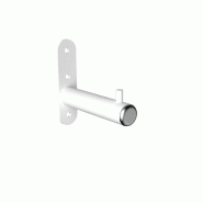 Bras droit mural Round en tube rond D.22 L100mm - blanc mat (sans visserie)