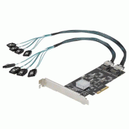 Carte Contrôleur SATA PCIe 8 ports - Carte Extension SATA PCI Express 6Gbps avec 4 Contrôleurs Hôte
