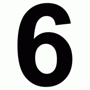 Chiffre autocollant noir - 6_0