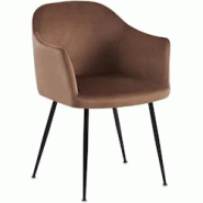 CLP Chaise de salle à manger Jaysie velours Marron - marron textile 325808 CLP Chaise de salle à manger Jaysie velours Marron - marron textile 325808