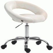 CLP Tabouret de travail Olinda velours Crème - beige textile 325976