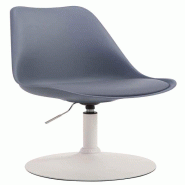 Décoshop26 - Chaise de salle à manger x1 pivotante hauteur réglable en PVC gris et pied trompette en métal blanc 10_0008274 - blanc métal 3000266