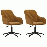 Décoshop26 - Lot de 2 chaises de salle à manger siège pivotant hauteur réglable en velours marron DEC025276 - marron 3000255166954 Décoshop26 - Lot de 2 chaises de salle à manger siège pivotant hauteur réglable en velours marron DEC025276 - marron 3000255166954