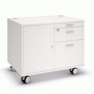 Desserte mobile avec tiroirs et niche de rangement - QUADRIFOGLIO - Blanc pastel_0