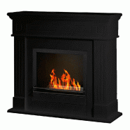 Divina Fire Cheminée au bioéthanol Cambridge au sol en bois noir 110x37x102h - noir 8055829981216