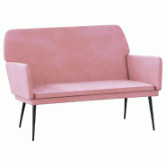 Helloshop26 - Banc banquette rose 108 x 79 x 79 cm velours - rose métal 3000588947763
