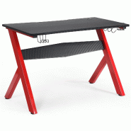 Helloshop26 - Bureau gamer pour e-sport 115 x 60 x 76 cm avec porte-gobelet crochet casque en fibre de carbone et acier 20_0020107 - Bois manufacturé