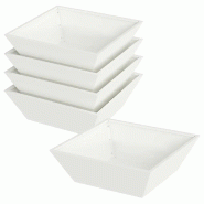 Helloshop26 - Lot de 5 cache-pots de jardin trapézoïdaux modernes 50 x 50 x 15 cm en métal blanc 02_0052385 - blanc métal 3000237390681