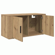 Helloshop26 - Meuble TV mural rectangulaire moderne avec rangement fonctionnel 80 x 34,5 x 40 cm en bois chêne artisanal 02_0052703 - Bois massif 300