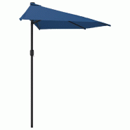 Helloshop26 - Parasol de balcon avec mât en aluminium 300 x 150 x 253 cm demi bleu 02_0008301 - bleu aluminium 3000443782720