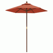 Helloshop26 - Parasol de jardin avec mât en bois terre cuite 196 x 231 cm 02_0008362 - 3000446882724