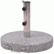 Helloshop26 - Pied de parasol en granit et acier inoxydable 45 cm 30 kg avec poignée transportable style moderne gris 02_0045838 - gris inox 30002339