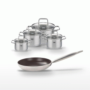Lot Poêle 28 cm Elo Bistro Line & 4 Faitouts en inox Elo Citrin - noir 3176239967616