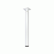 Pied meuble cylindrique réglable métal époxy blanc