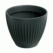 Prosperplast - Pot en plastique rotomoulé 27 L Ø40x33 cm, anthracite - Latia Round ETHICK - noir plastique ZA5675