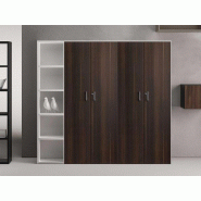 Armoire haute About Office avec portes battantes - poignées et serrure - Bois mélaminé - L90 P45 H210/251 cm Armoire haute About Office avec portes battantes - poignées et serrure - Bois mélaminé - L90 P45 H210/251 cm