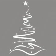 Sticker sapin étoilé blanc 68x98 cm