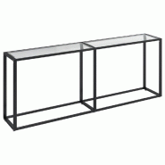 Table console Transparent 200x35x75,5 cm Verre trempé Modèle Orion Essence Plus - 331686