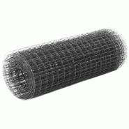 Vidaxl grillage acier avec revêtement en pvc 10x0,5 m gris 143646