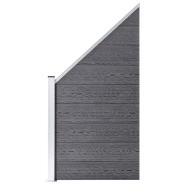 Vidaxl panneau de clôture wpc 95x(105-180) cm gris 49071
