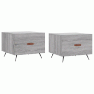 VidaXL Tables basses 2 pcs sonoma gris 50x50x40 cm bois d'ingénierie Modèle Aero Pure Pro - 829345