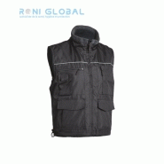 Gilet de travail noir réversible imperméable en polyester enduit polyuréthane - 11 poches - Cariste Coverguard_0
