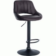 CLP Tabouret de bar Milet en similicuir Marron/Noir - marron polyester 322419 CLP Tabouret de bar Milet en similicuir Marron/Noir - marron polyester 322419