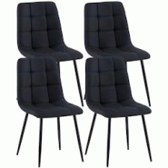 Décoshop26 - Lot de 4 chaises de salle à manger en tissu noir pieds métal noir design moderne et confortable CDS10416 - noir 3002483932691 Décoshop26 - Lot de 4 chaises de salle à manger en tissu noir pieds métal noir design moderne et confortable CDS10416 - noir 3002483932691