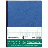Exacompta Piqûre 32x25 6 col./page, 80p., couverture coloris bleu - 3130631040605