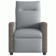 Fauteuil de massage inclinable électrique gris clair tissu Modèle Ferlonara - 8721158644558