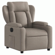 Fauteuil inclinable électrique Taupe Tissu Modèle Belvaris - 8721012169548