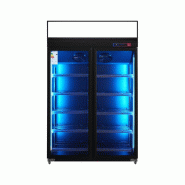 Gasfrit – Armoire réfrigérée vitrée pour boissons 2 portes SUBZERO, 1253 x 750 x 2080 mm, 1300 l, éclairage LED - noir aluminium gf073