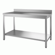 Gastro-Inox Table de travail en inox avec fond et rebord 1700x600x880mm - 7445908389360
