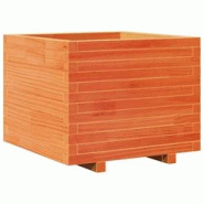 Helloshop26 - Jardinière bac lit surélevé plantes fleurs terrasse jardin cire 60 x 60 x 49,5 cm bois de pin massif marron 02_0038473 - 3000217685059
